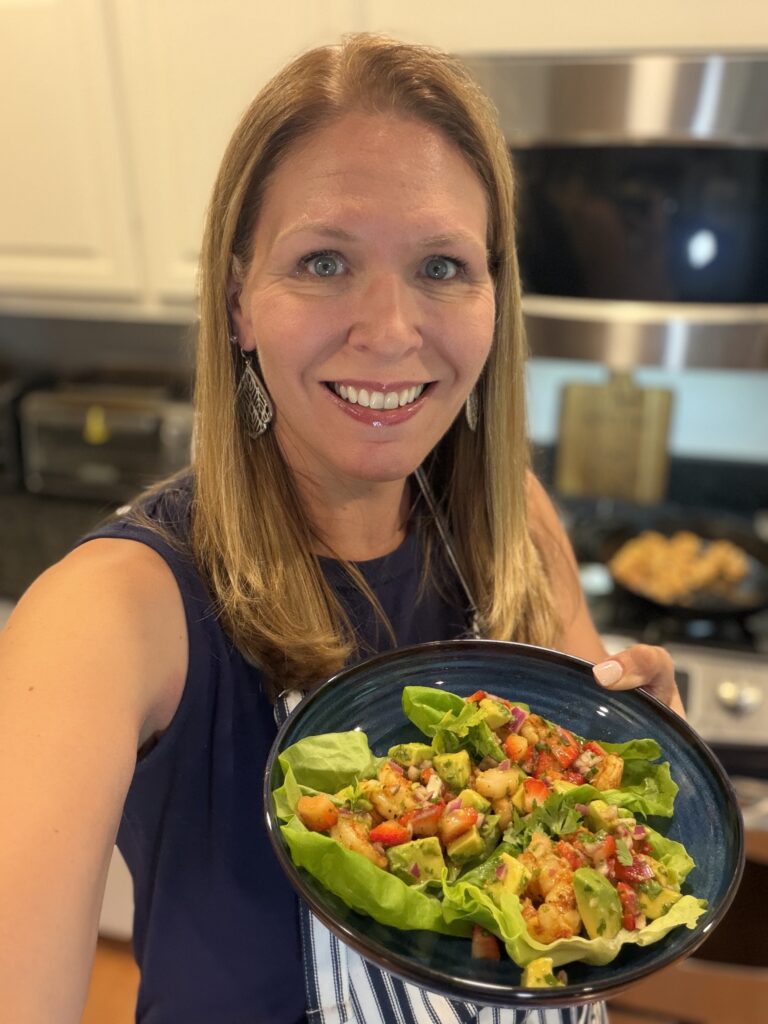 Strawberry Avocado Shrimp Lettuce Cups